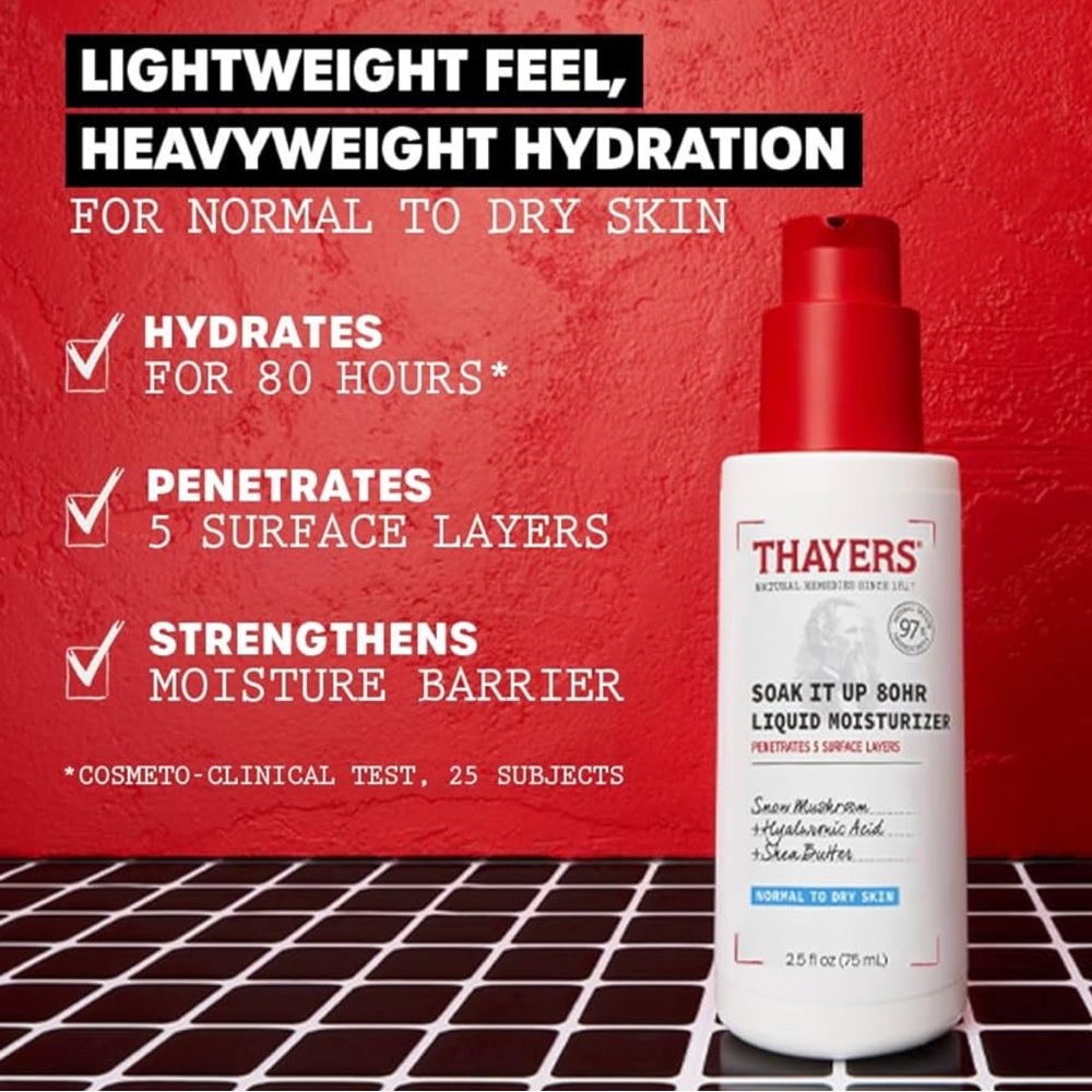 Thayers Soak It Up 80 Hr Liquid Moisturizer Normal To Dry Skin 2.5 oz X 3 PACK - Picture 3 of 10